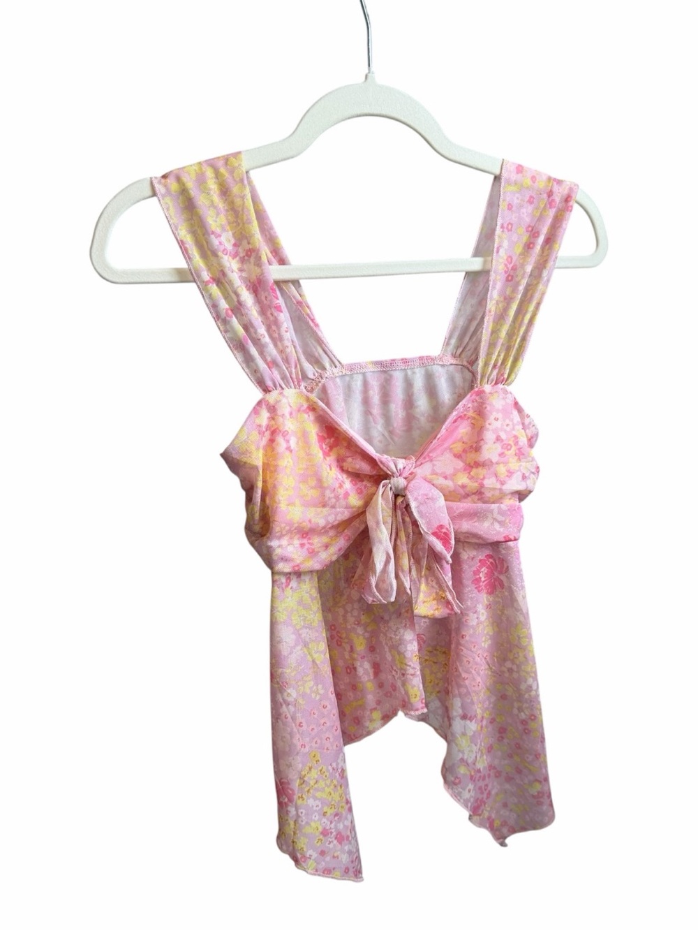 Pink Floral Tie-Front Camisole